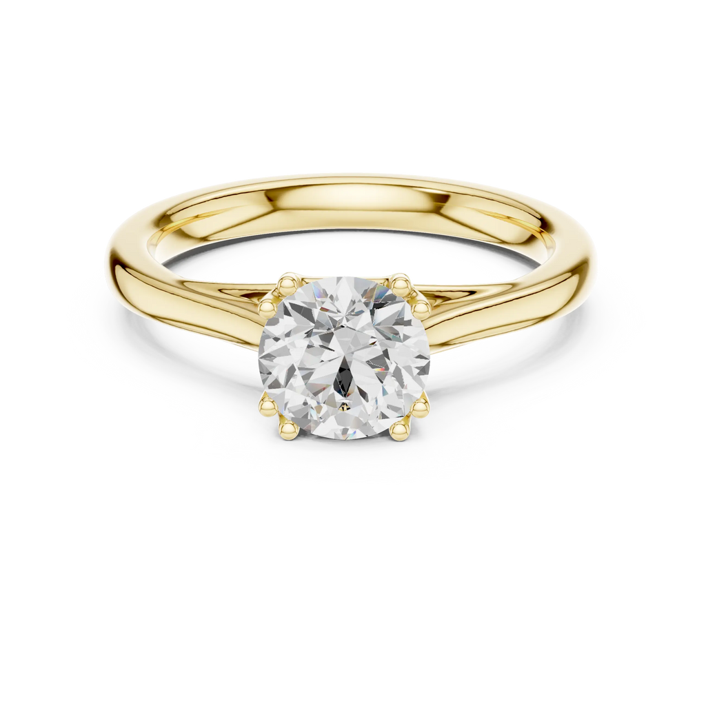 14K White Gold Round Brilliant Diamond Bridal Engagement Ring
