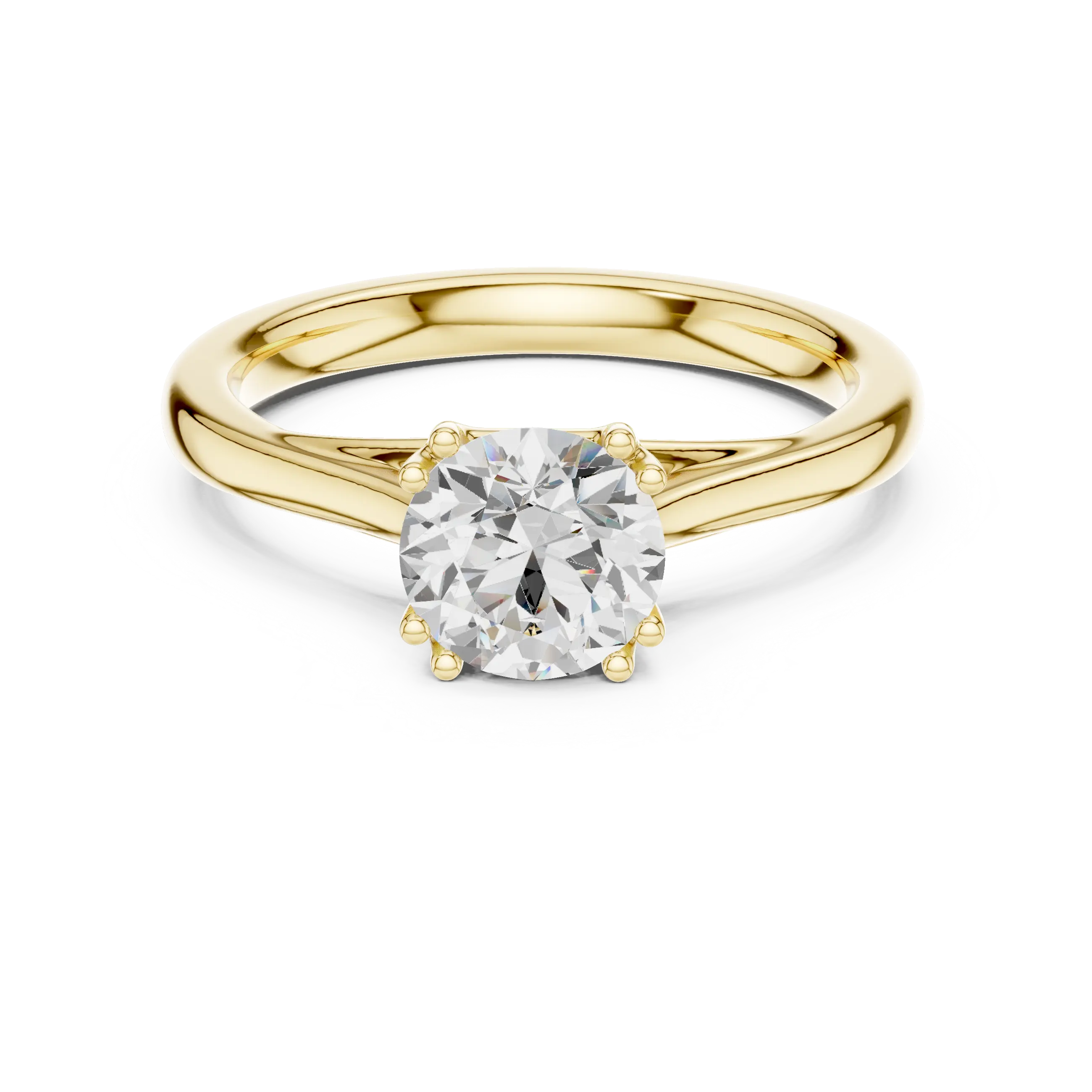 14K White Gold Round Brilliant Diamond Bridal Engagement Ring