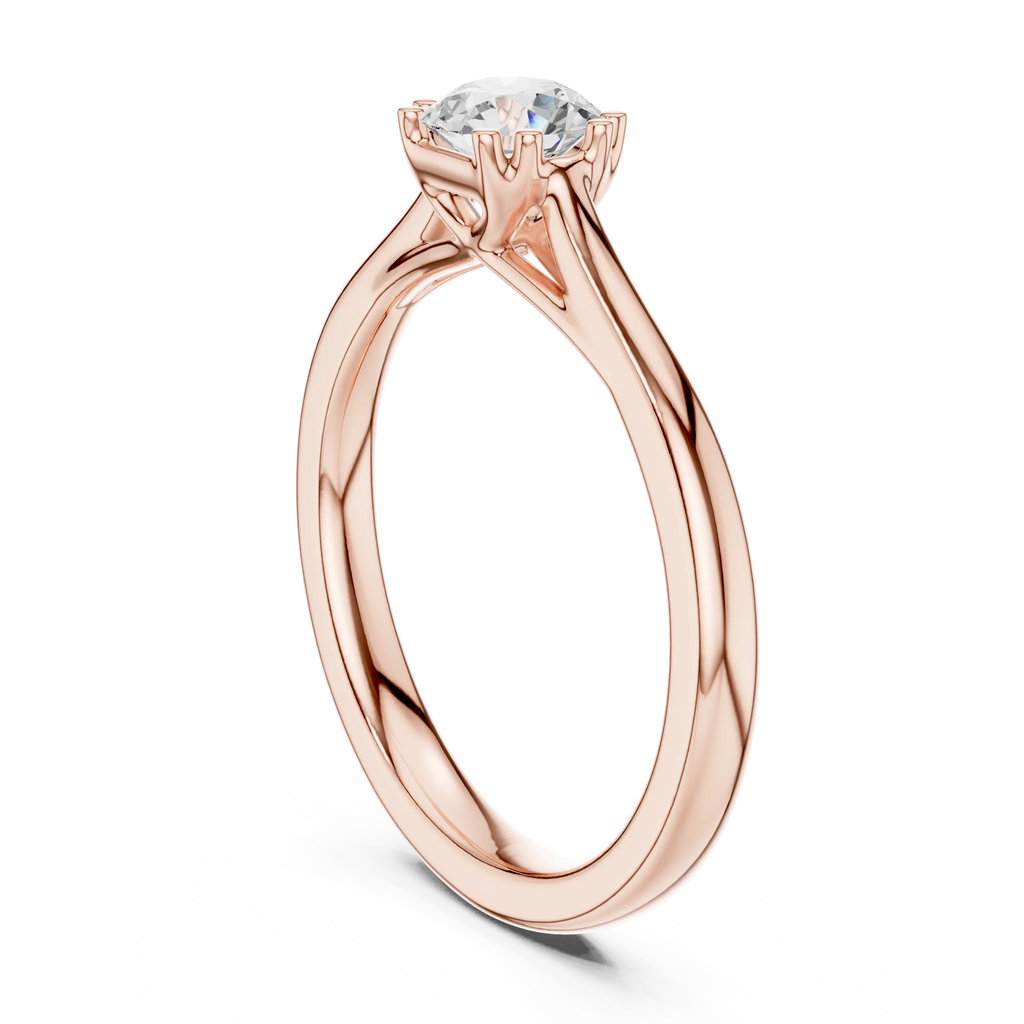 Round Cut Solitaire Lab Grown Diamond Ring in White Gold