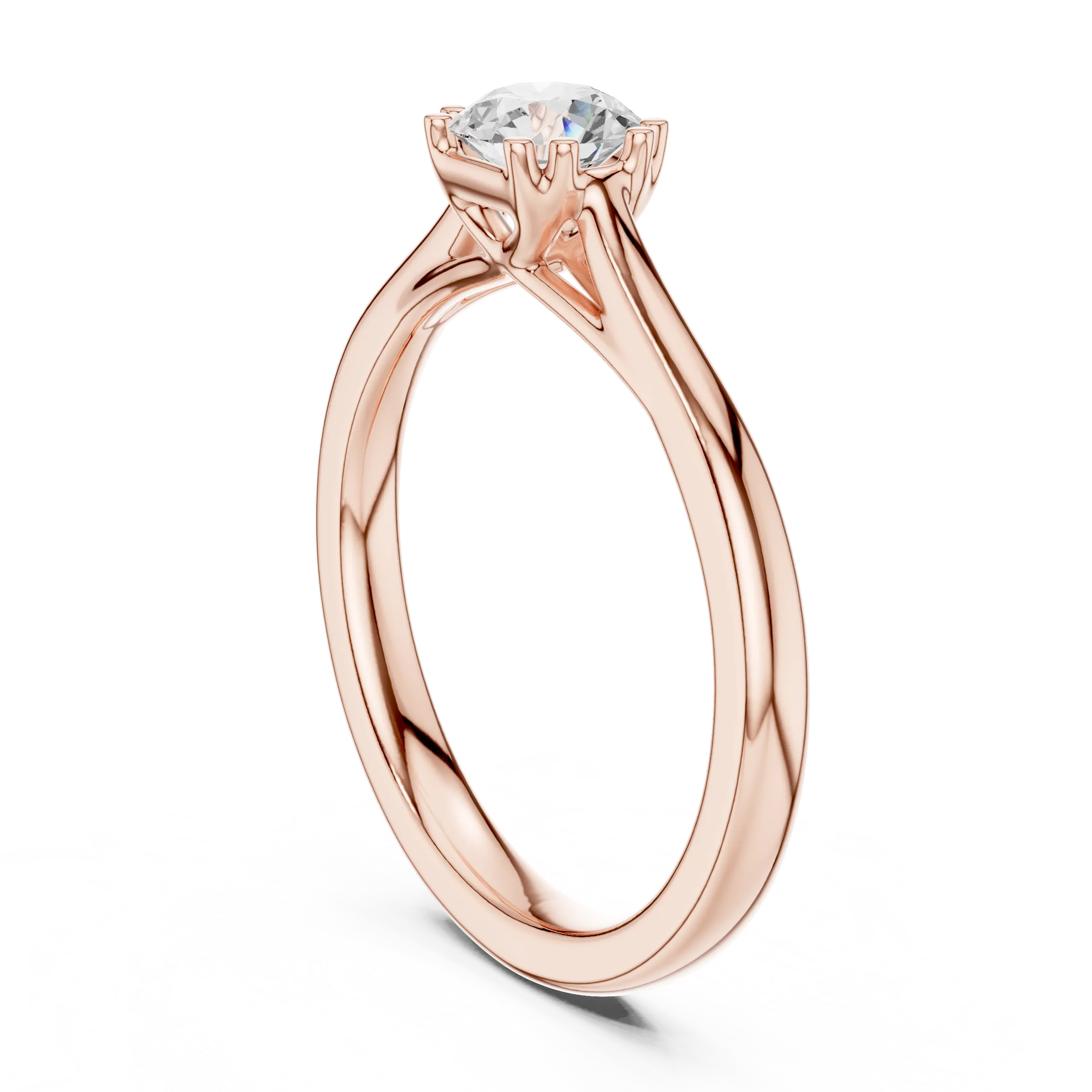 Round Cut Solitaire Lab Grown Diamond Ring in White Gold