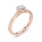 Round Cut Solitaire Lab Grown Diamond Ring in White Gold