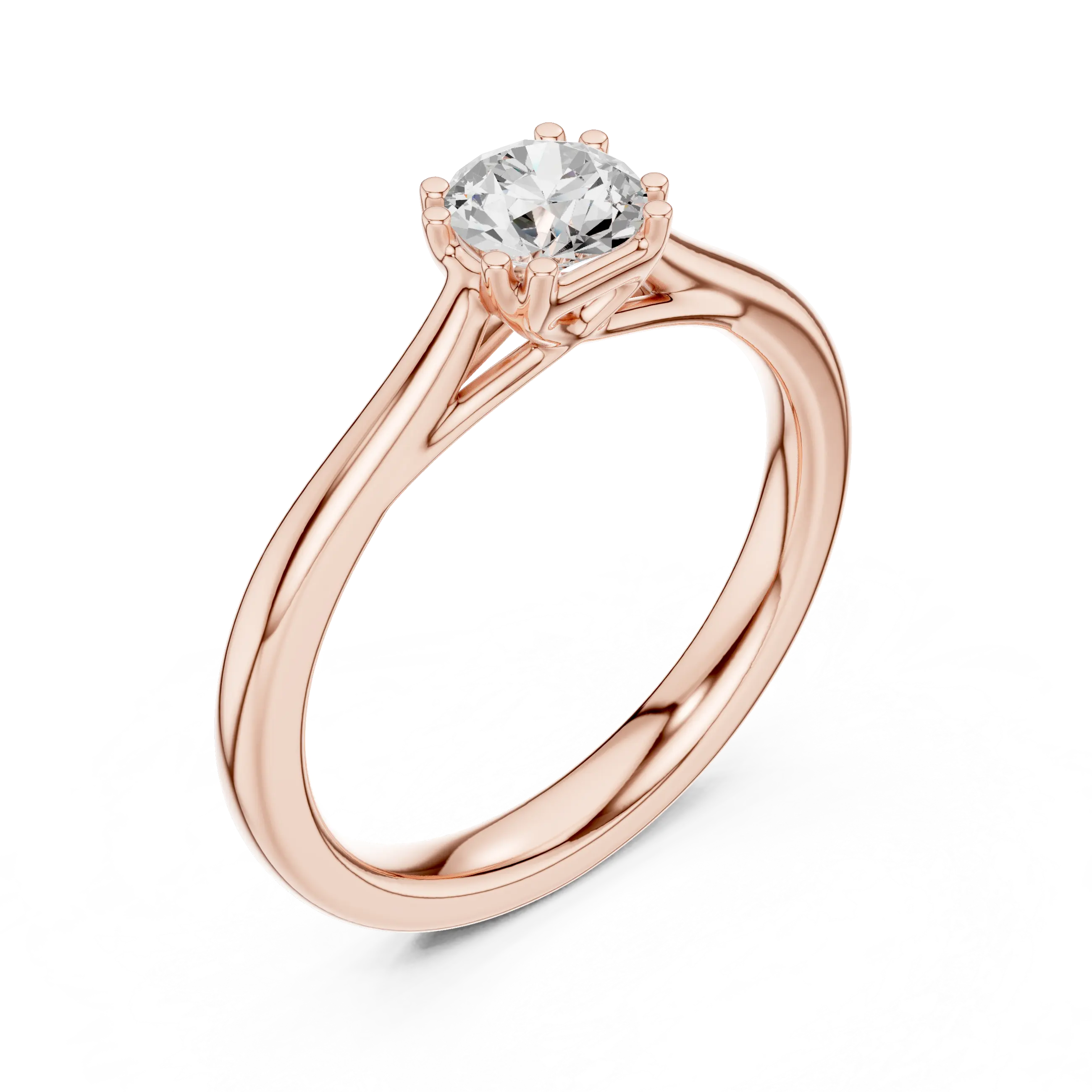 Round Cut Solitaire Lab Grown Diamond Ring in White Gold
