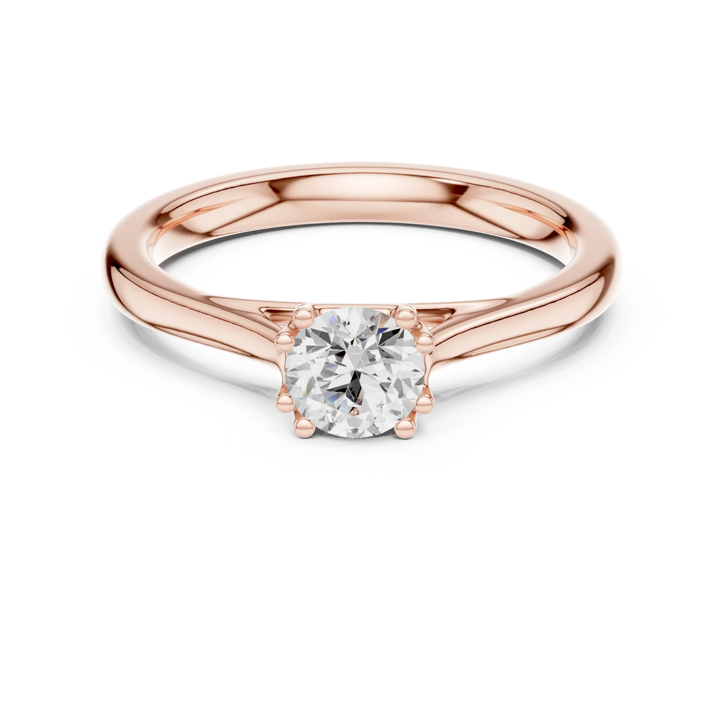 Round Cut Solitaire Lab Grown Diamond Ring in White Gold