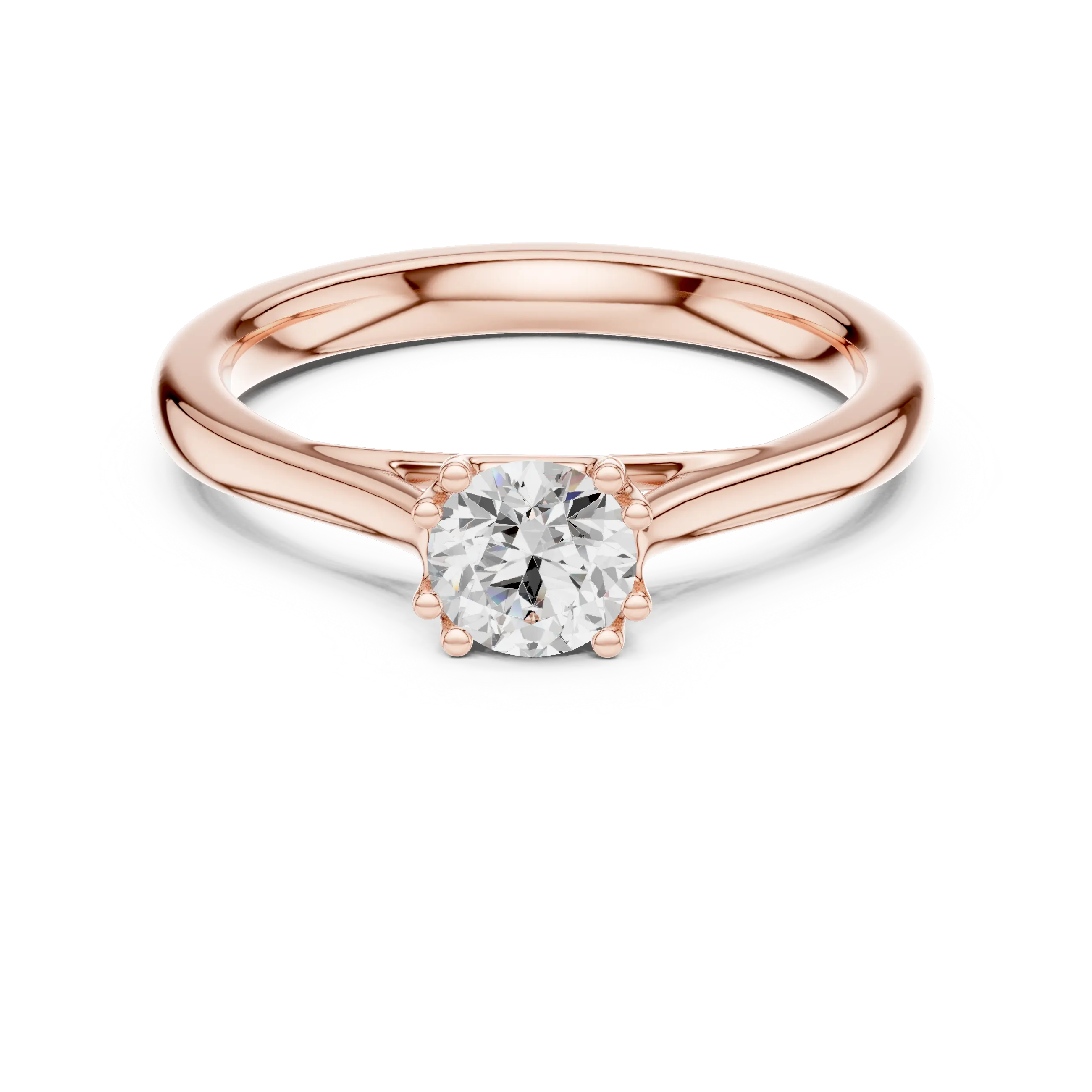 Round Cut Solitaire Lab Grown Diamond Ring in White Gold