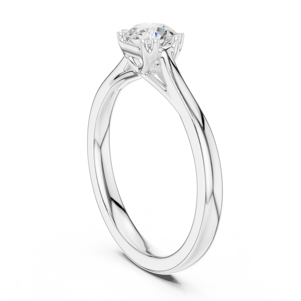 Round Cut Solitaire Lab Grown Diamond Ring in White Gold