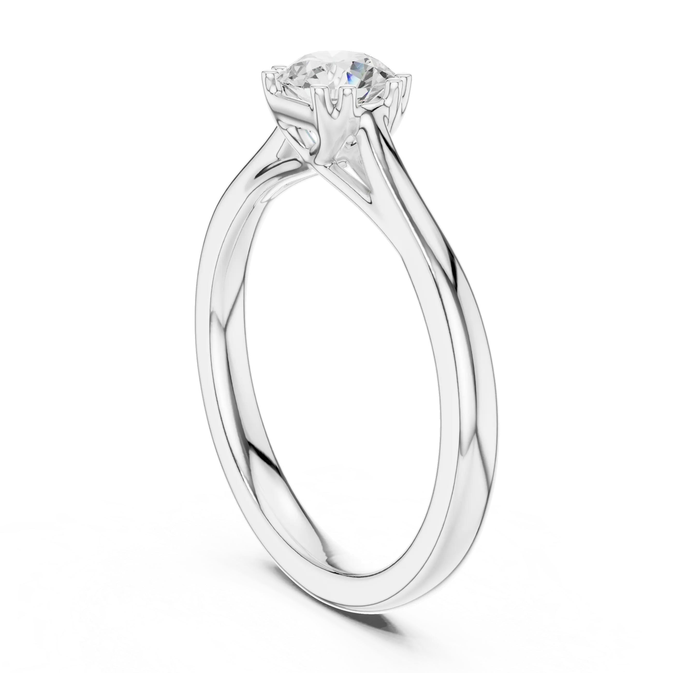 Round Cut Solitaire Lab Grown Diamond Ring in White Gold
