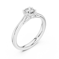 Round Cut Solitaire Lab Grown Diamond Ring in White Gold