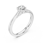 Round Cut Solitaire Lab Grown Diamond Ring in White Gold