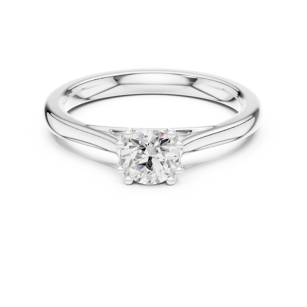 Round Cut Solitaire Lab Grown Diamond Ring in White Gold
