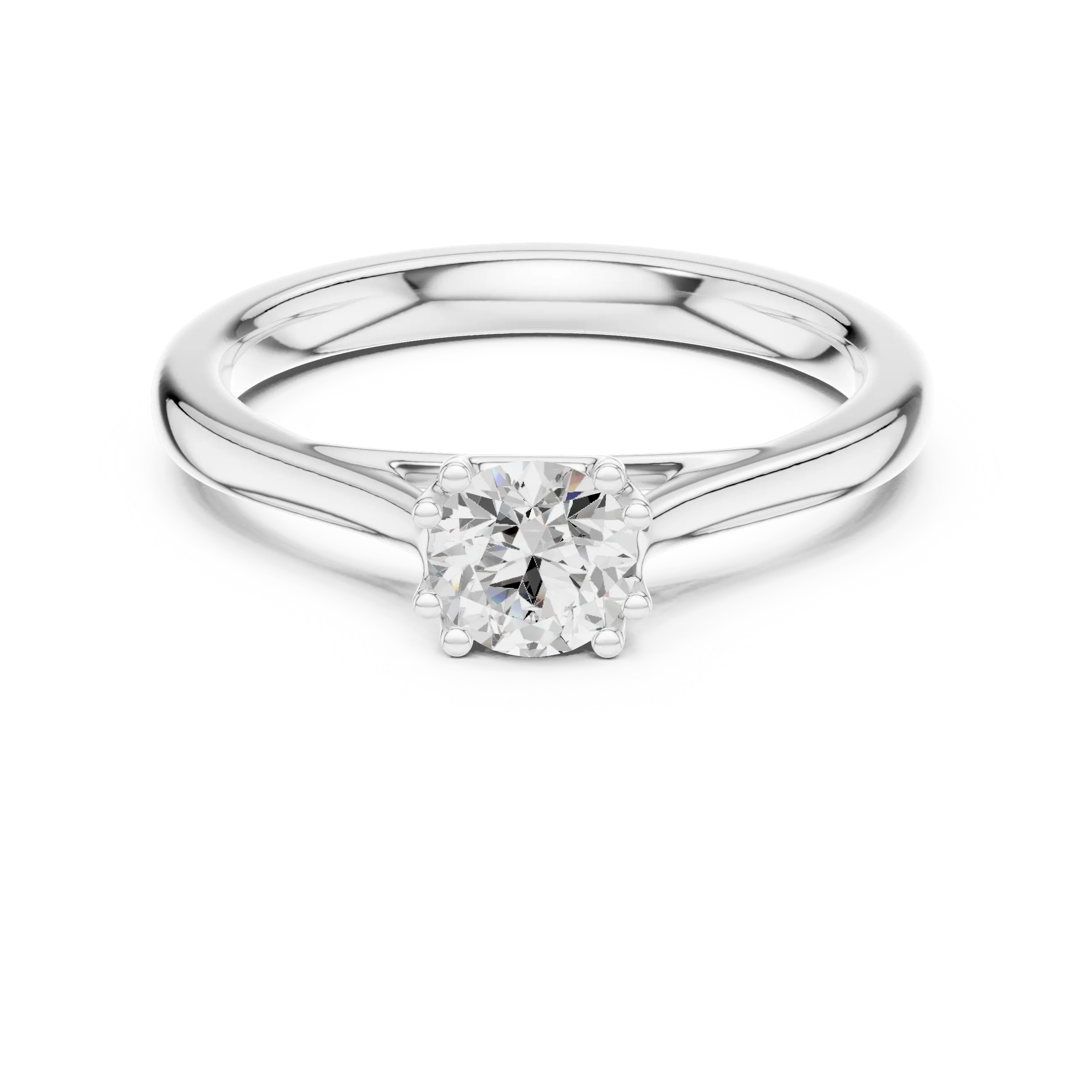 Round Cut Solitaire Lab Grown Diamond Ring in White Gold