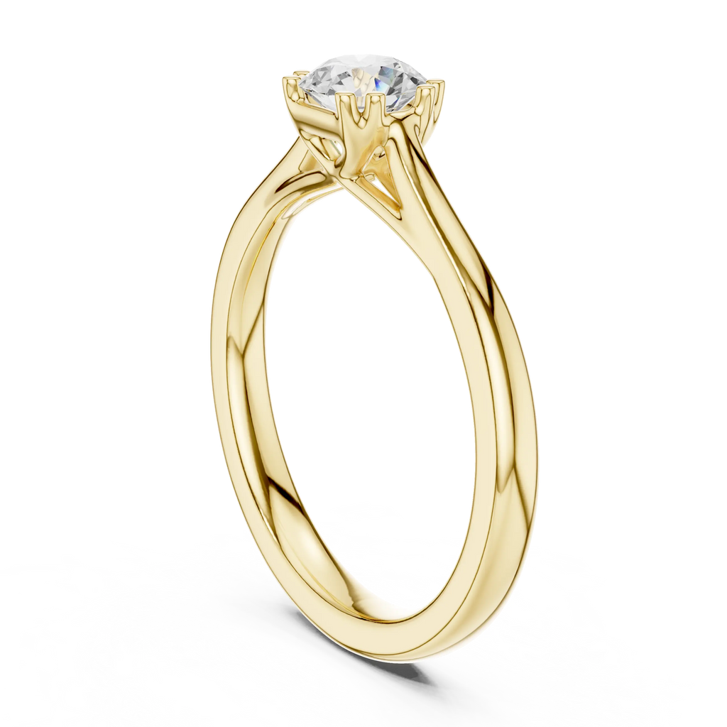 Round Cut Solitaire Lab Grown Diamond Ring in White Gold