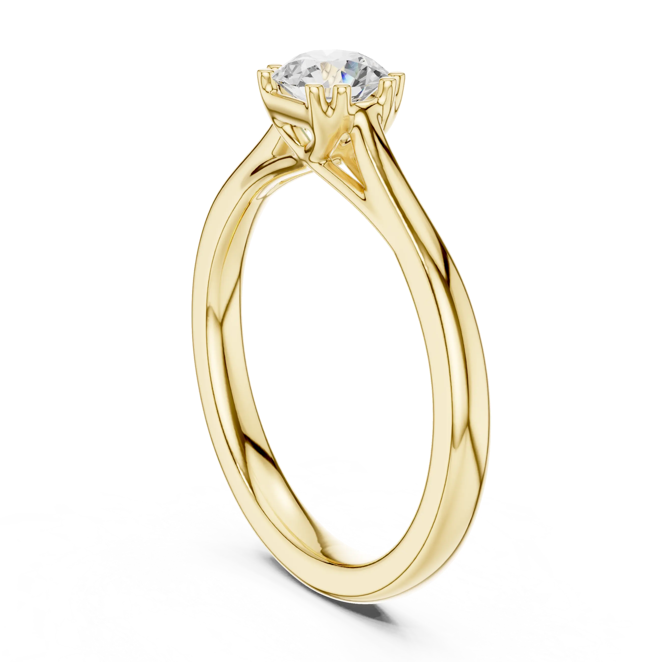 Round Cut Solitaire Lab Grown Diamond Ring in White Gold
