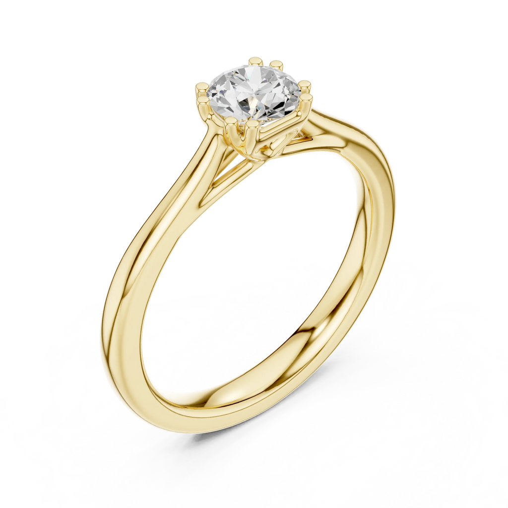 Round Cut Solitaire Lab Grown Diamond Ring in White Gold