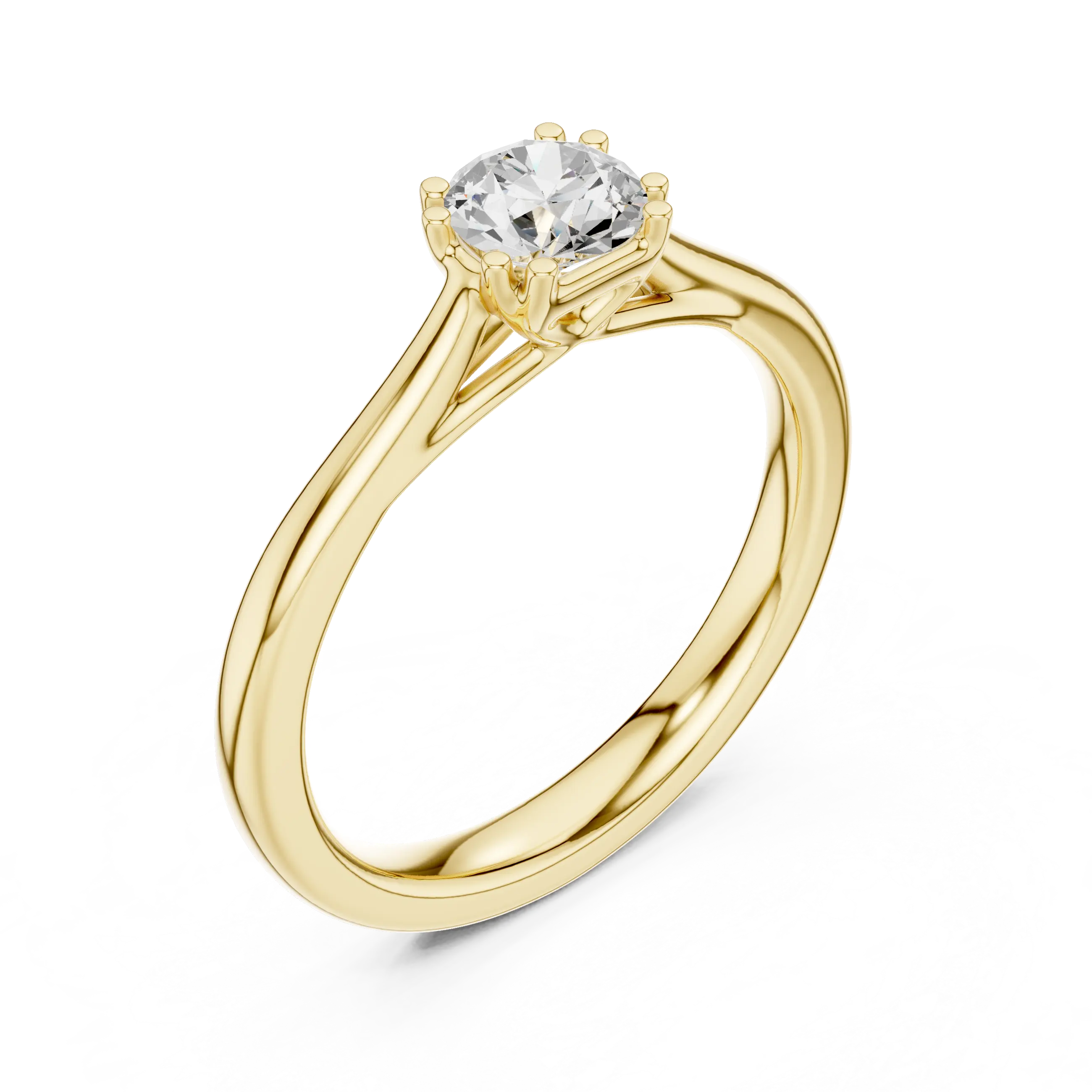 Round Cut Solitaire Lab Grown Diamond Ring in White Gold
