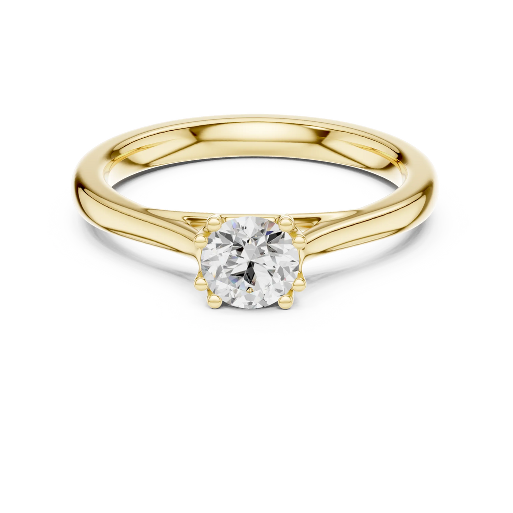 Round Cut Solitaire Lab Grown Diamond Ring in White Gold