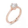 Round Cut Solitaire Floral Prong Engagement Ring in Rose Gold
