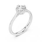Round Cut Solitaire Floral Prong Engagement Ring in Rose Gold