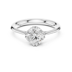 Round Cut Solitaire Floral Prong Engagement Ring in Rose Gold