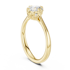 Round Cut Solitaire Floral Prong Engagement Ring in Rose Gold
