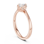 Classic Minimal Bridal Round Cut Solitaire Diamond Ring in Yellow Gold