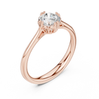 Classic Minimal Bridal Round Cut Solitaire Diamond Ring in Yellow Gold