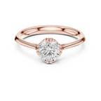 Classic Minimal Bridal Round Cut Solitaire Diamond Ring in Yellow Gold