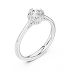 Classic Minimal Bridal Round Cut Solitaire Diamond Ring in Yellow Gold