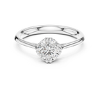 Classic Minimal Bridal Round Cut Solitaire Diamond Ring in Yellow Gold