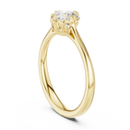 Classic Minimal Bridal Round Cut Solitaire Diamond Ring in Yellow Gold