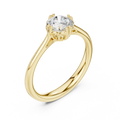Classic Minimal Bridal Round Cut Solitaire Diamond Ring in Yellow Gold