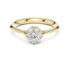 Classic Minimal Bridal Round Cut Solitaire Diamond Ring in Yellow Gold