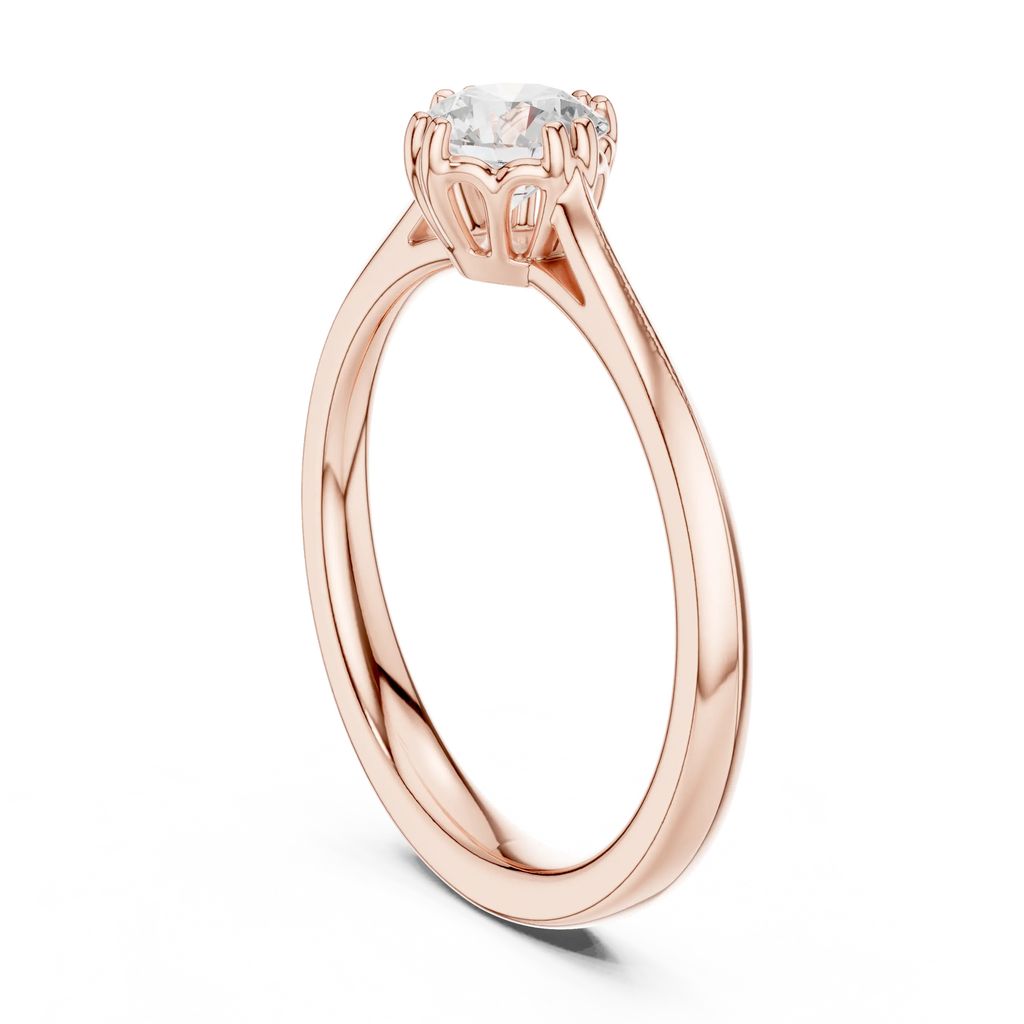 10K Round Cut Solitaire Moissanite  Diamond Ring in White Gold