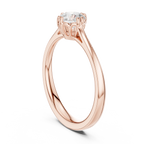 10K Round Cut Solitaire Moissanite  Diamond Ring in White Gold