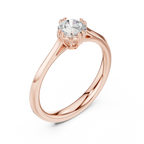 10K Round Cut Solitaire Moissanite  Diamond Ring in White Gold