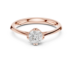 10K Round Cut Solitaire Moissanite  Diamond Ring in White Gold