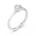 10K Round Cut Solitaire Moissanite  Diamond Ring in White Gold