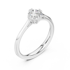 10K Round Cut Solitaire Moissanite  Diamond Ring in White Gold