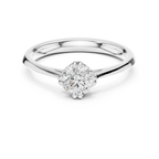 10K Round Cut Solitaire Moissanite  Diamond Ring in White Gold