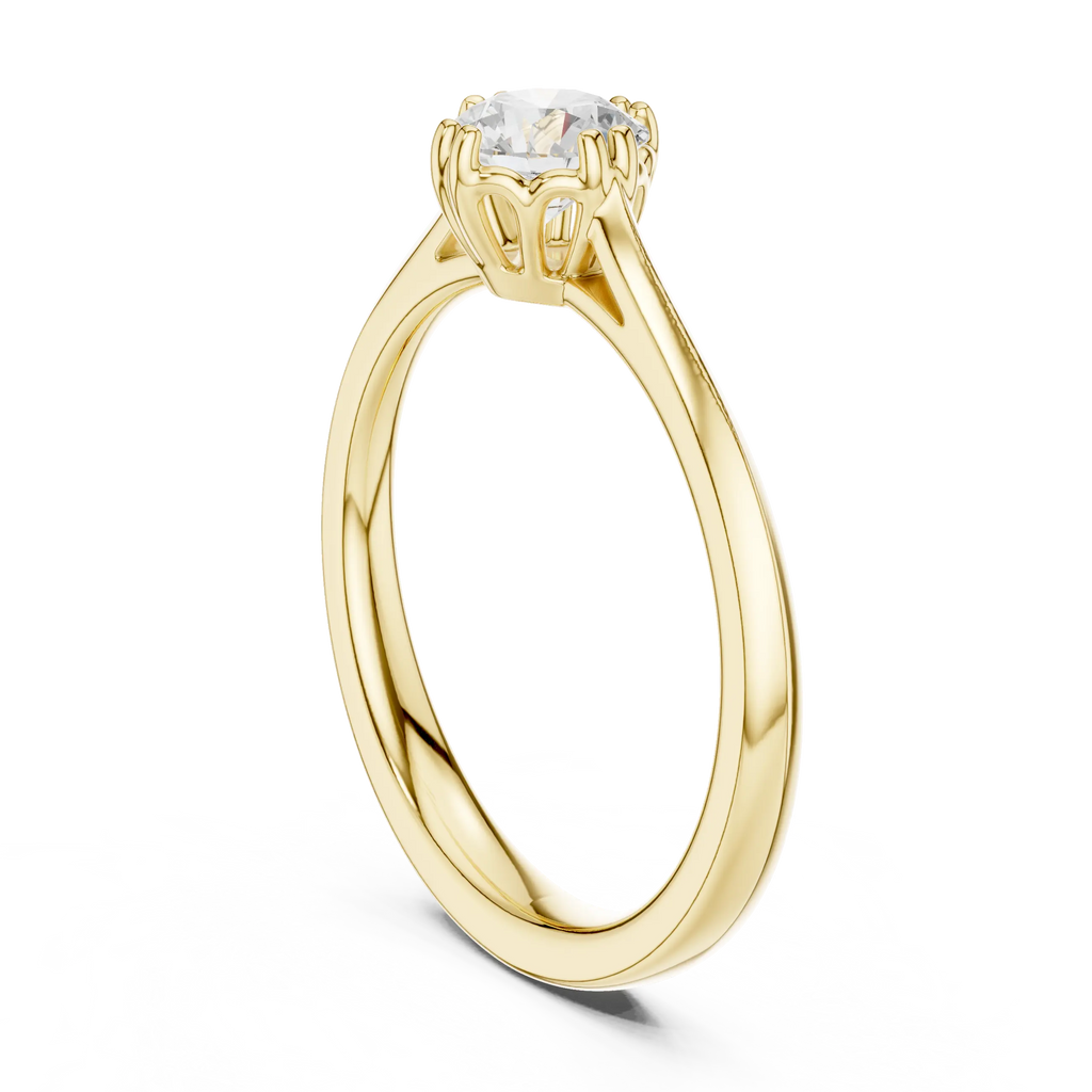 10K Round Cut Solitaire Moissanite  Diamond Ring in White Gold