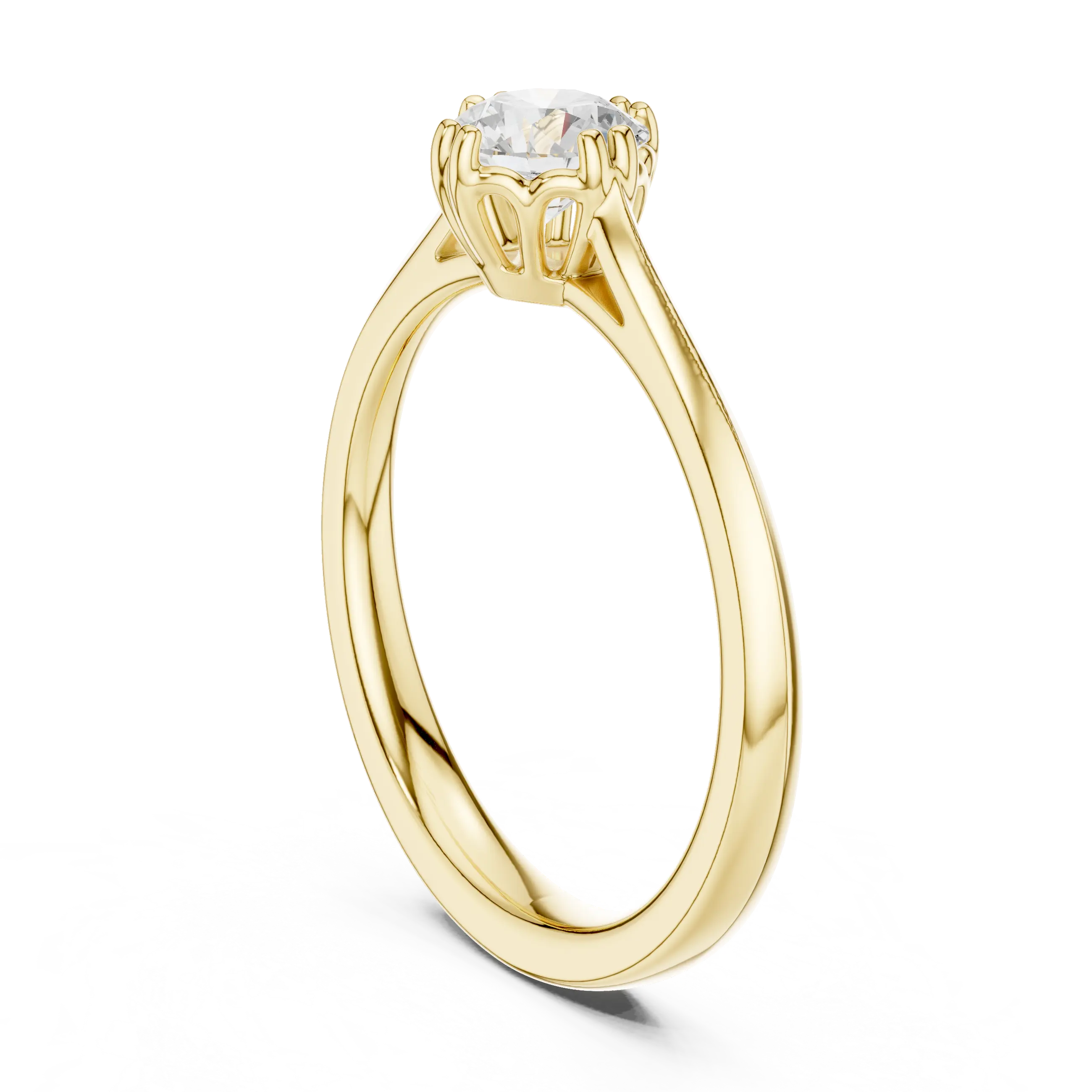 10K Round Cut Solitaire Moissanite  Diamond Ring in White Gold