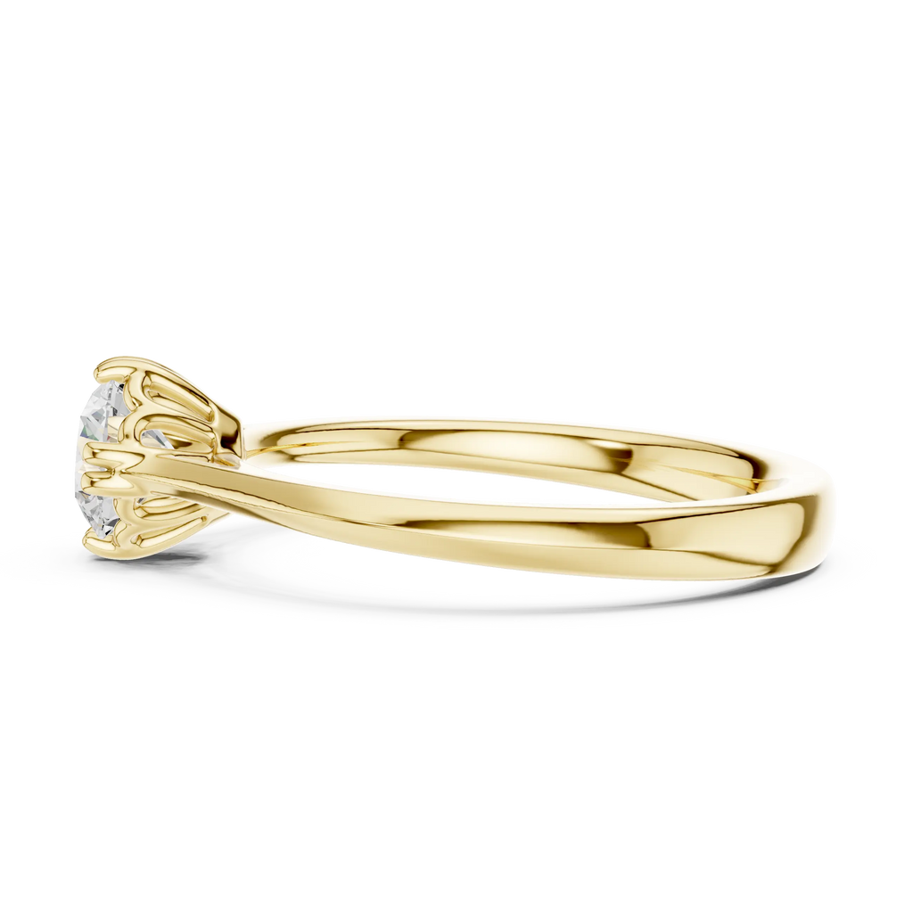 10K Round Cut Solitaire Moissanite  Diamond Ring in White Gold