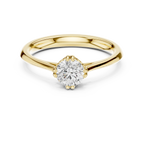 10K Round Cut Solitaire Moissanite  Diamond Ring in White Gold