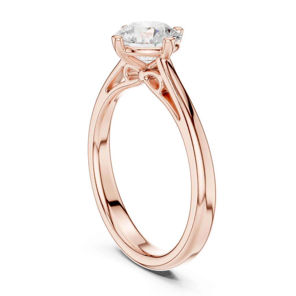 Classic 4 Prong Round Cut Solitaire Diamond Ring in Yellow Gold