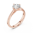 Classic 4 Prong Round Cut Solitaire Diamond Ring in Yellow Gold