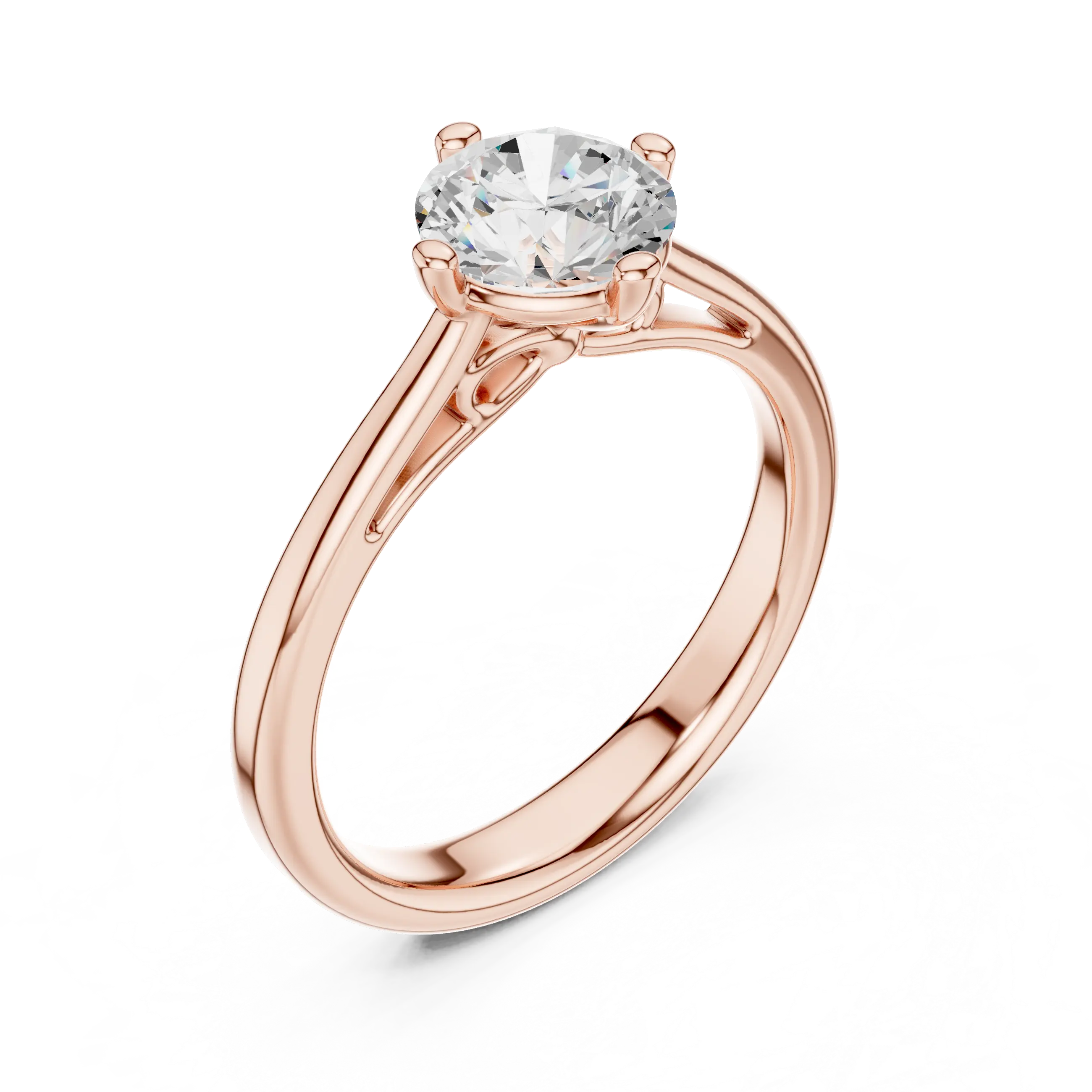 Classic 4 Prong Round Cut Solitaire Diamond Ring in Yellow Gold