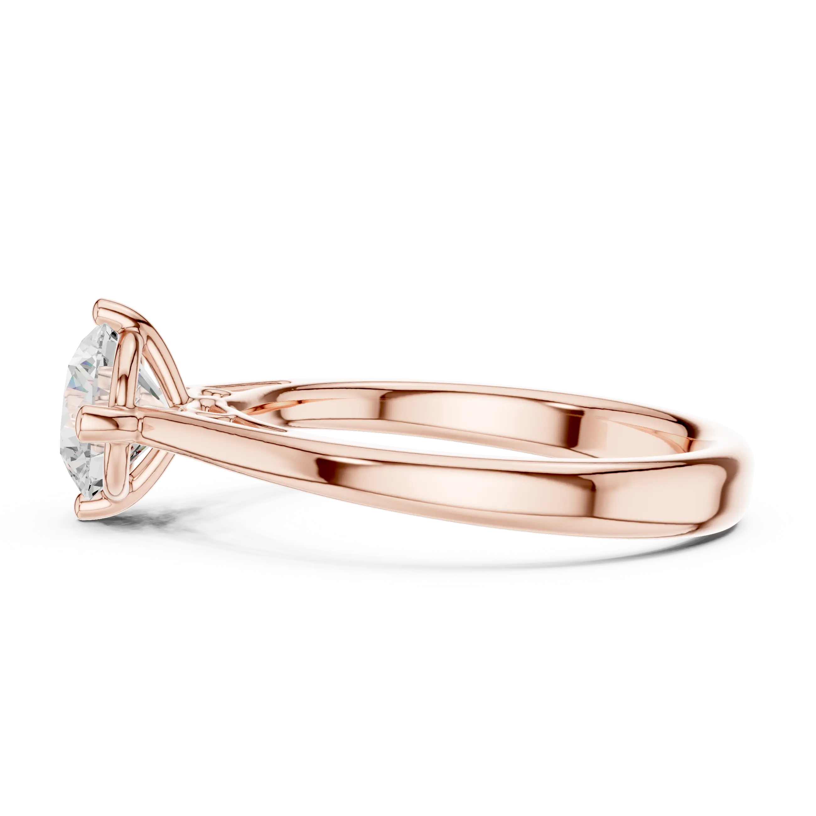 Classic 4 Prong Round Cut Solitaire Diamond Ring in Yellow Gold