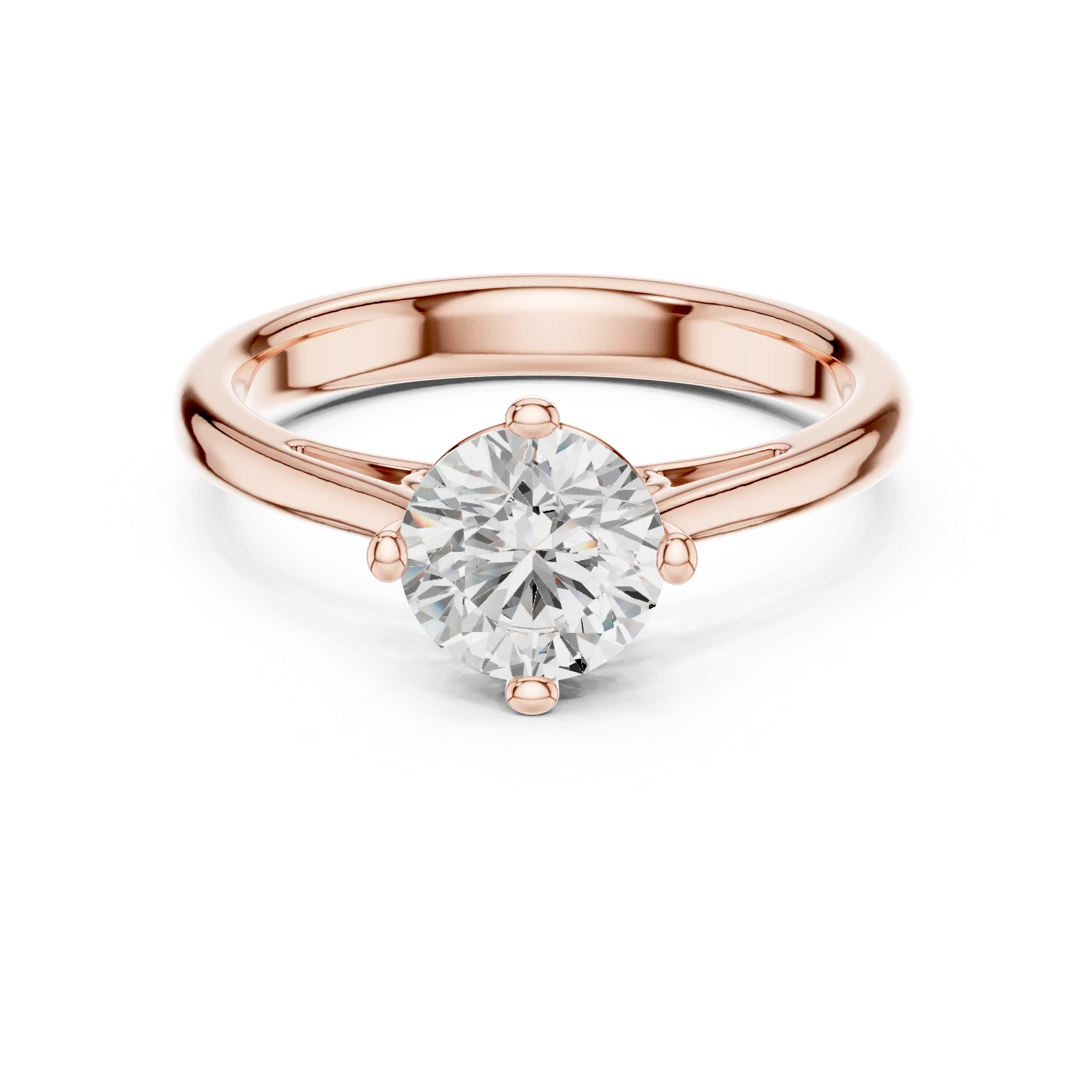 Classic 4 Prong Round Cut Solitaire Diamond Ring in Yellow Gold