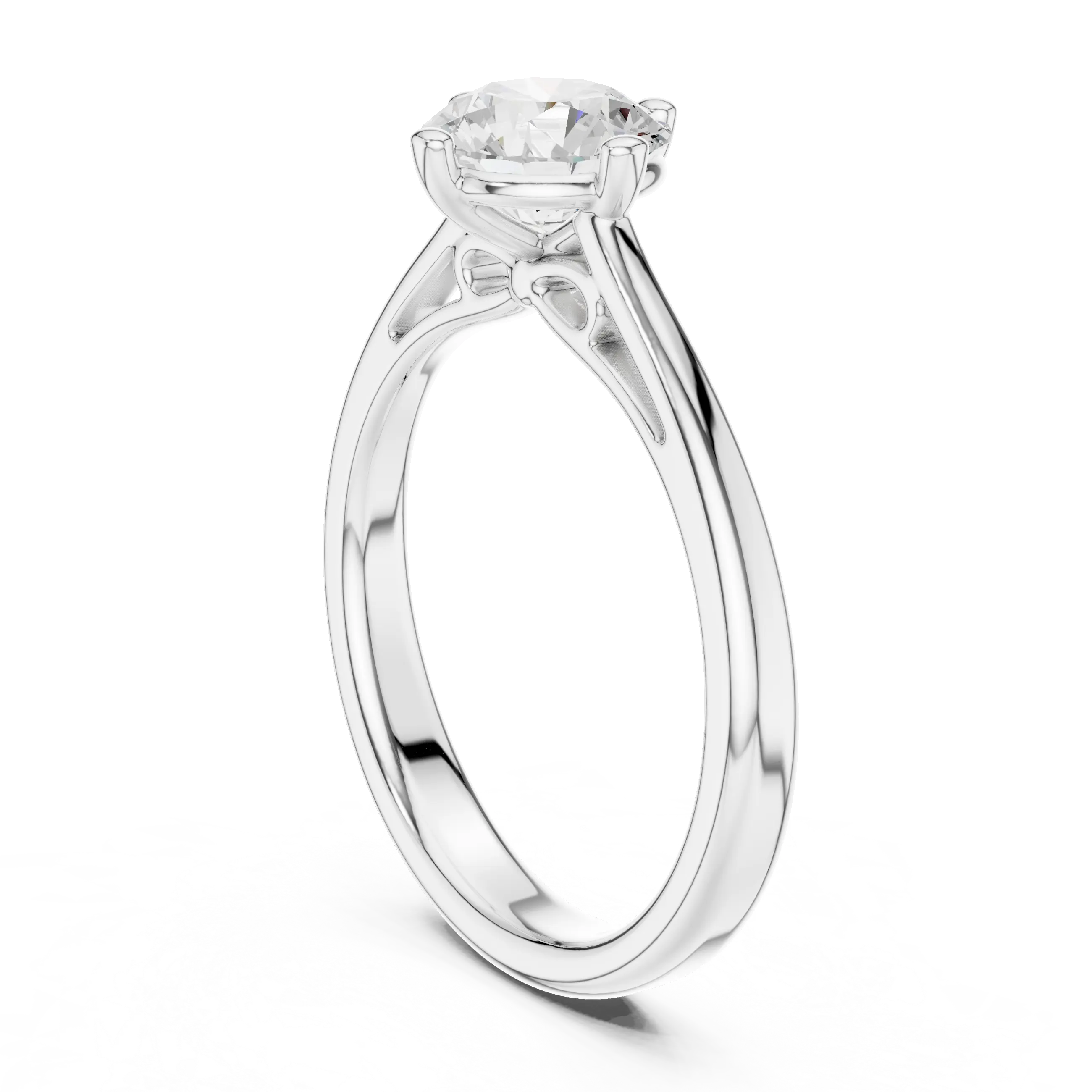 Classic 4 Prong Round Cut Solitaire Diamond Ring in Yellow Gold
