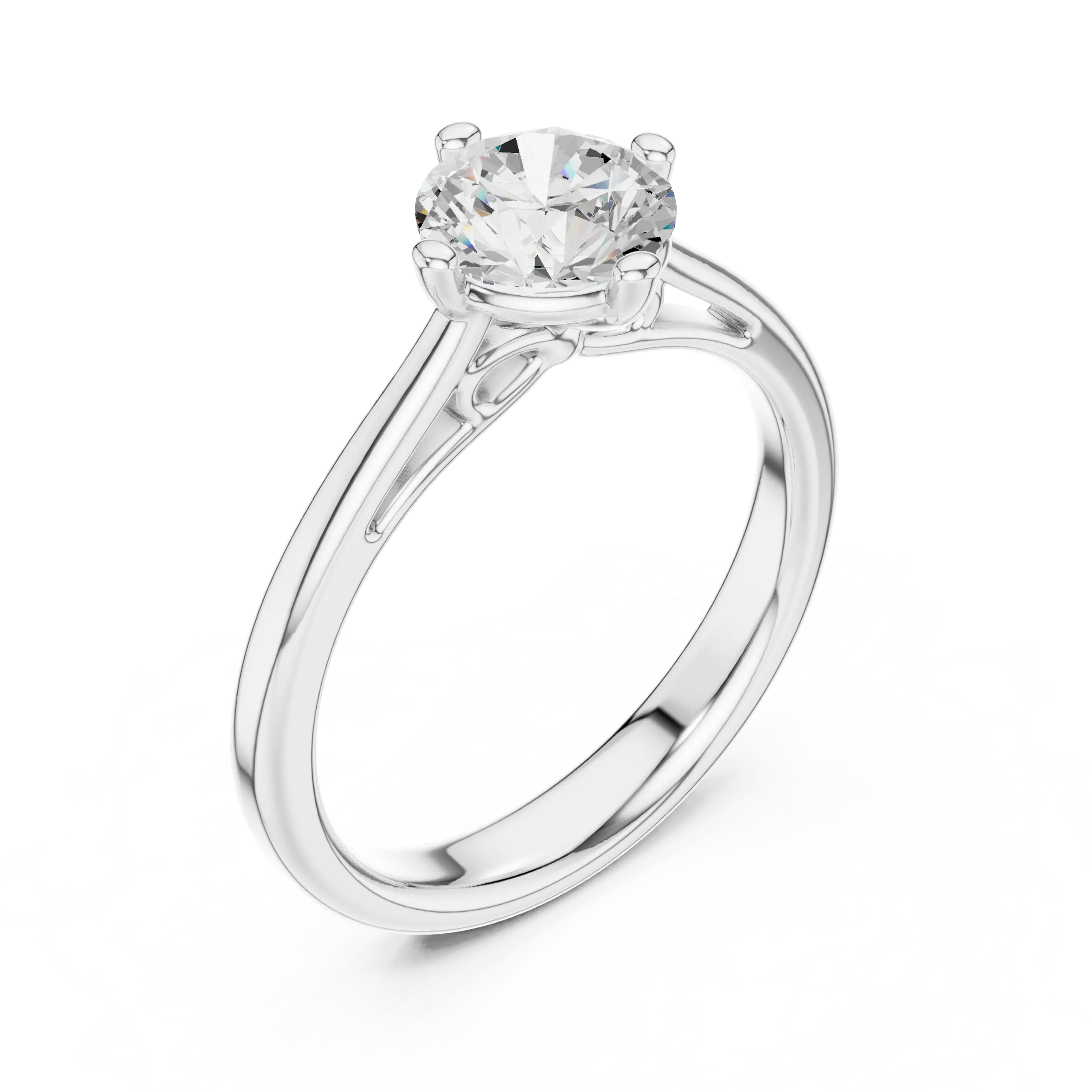 Classic 4 Prong Round Cut Solitaire Diamond Ring in Yellow Gold