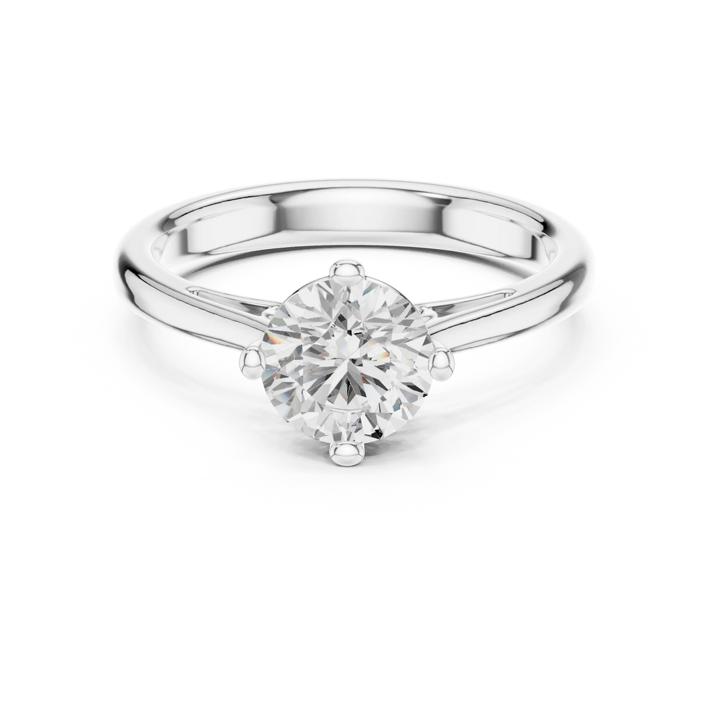 Classic 4 Prong Round Cut Solitaire Diamond Ring in Yellow Gold